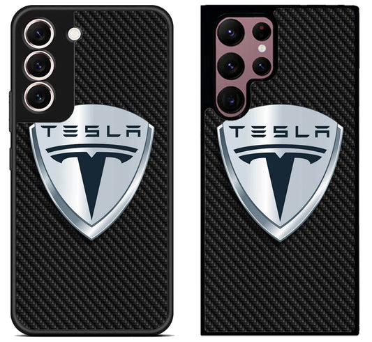 Tesla Logo Carbon Samsung Galaxy S22 | S22+ | S22 Ultra Case