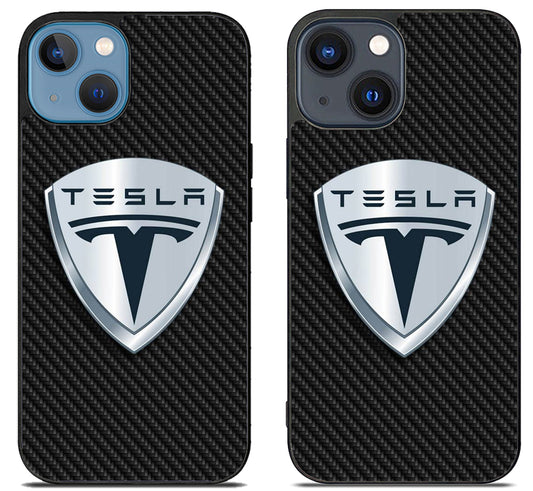 Tesla Logo Carbon iPhone 15 | iPhone 15 Plus Case