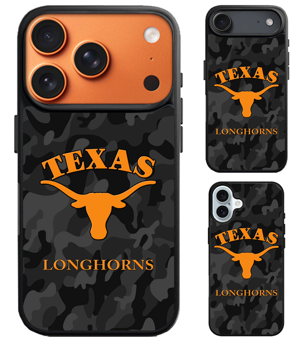 Texas Longhorns Black Camo iPhone Air | iPhone 17 | 17 Pro | 17 Pro Max Case