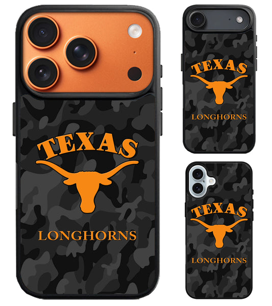 Texas Longhorns Black Camo iPhone Air | iPhone 17 | 17 Pro | 17 Pro Max Case