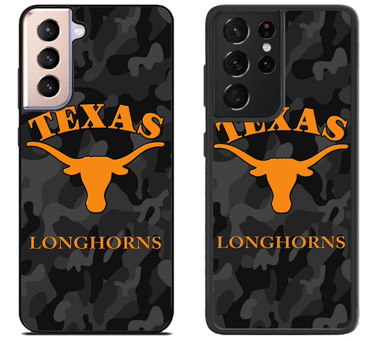 Texas Longhorns Black Camo Samsung Galaxy S21 | S21 FE | S21+ | S21 Ultra Case