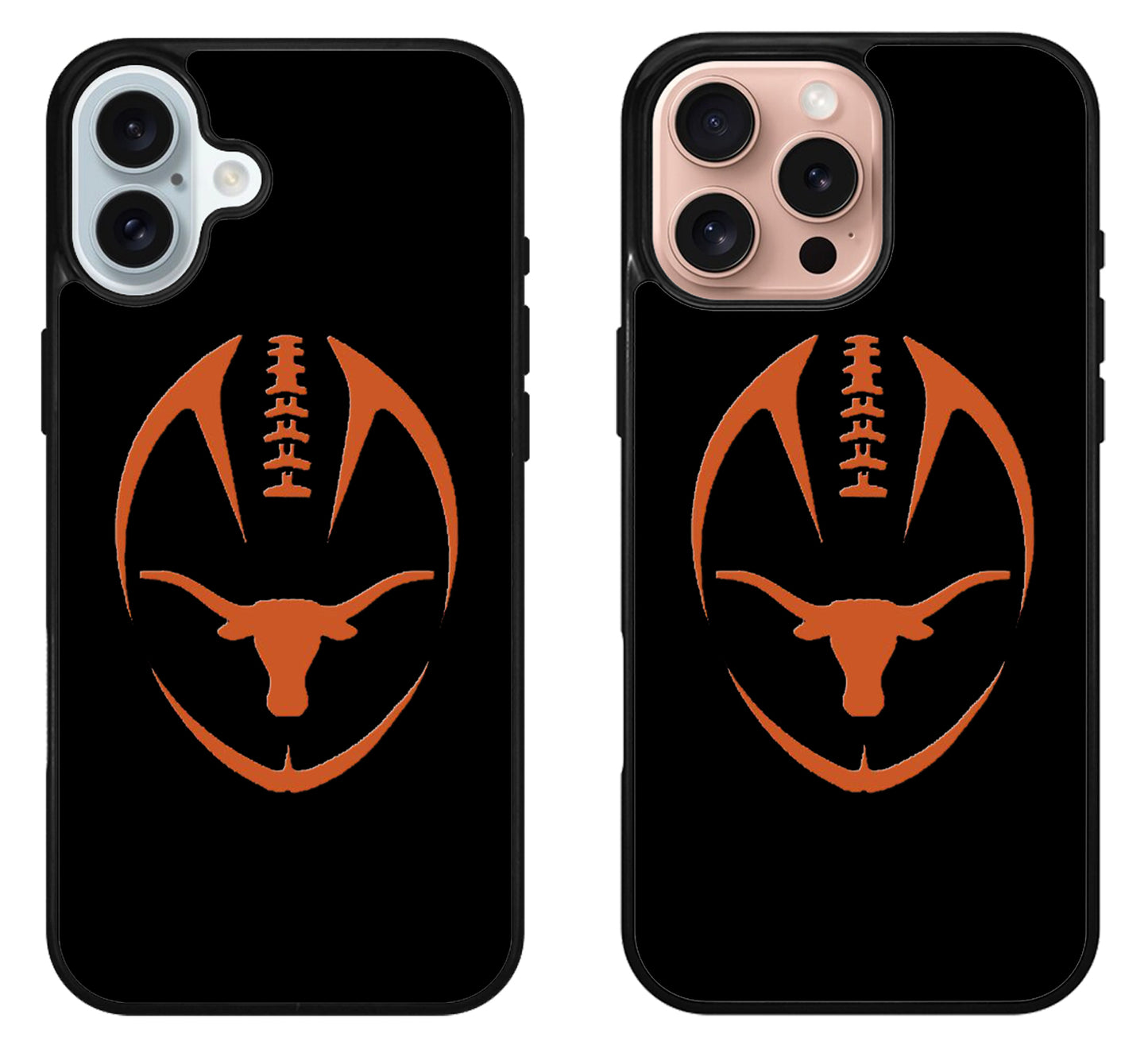 Texas Longhorns Black Football iPhone 16 | 16 Plus | 16 Pro | 16 Pro Max Case