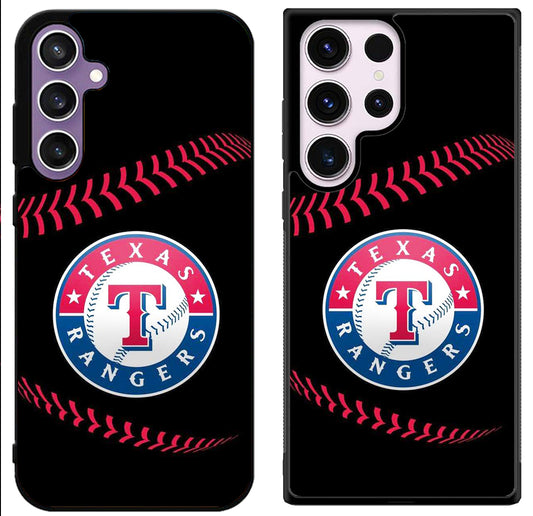 Texas Rangers Black Baseball Samsung Galaxy S24 | S24+ | S24 Ultra Case