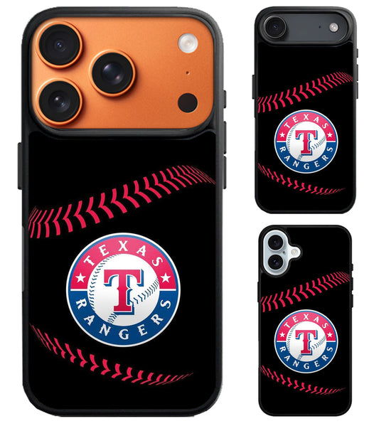 Texas Rangers Black Baseball iPhone Air | iPhone 17 | 17 Pro | 17 Pro Max Case