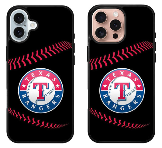 Texas Rangers Black Baseball iPhone 16 | 16 Plus | 16 Pro | 16 Pro Max Case