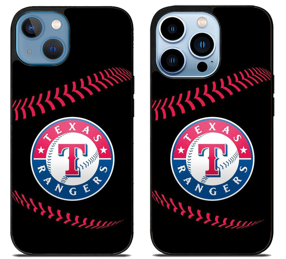 Texas Rangers Black Baseball iPhone 13 | 13 Mini | 13 Pro | 13 Pro Max Case