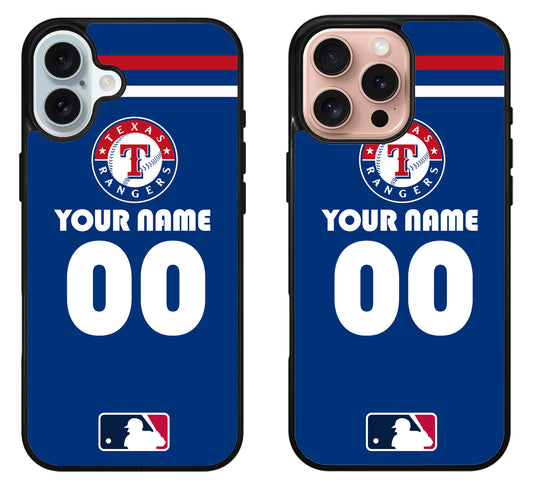 Custom Personalized Texas Rangers iPhone 16 | 16 Plus | 16 Pro | 16 Pro Max Case