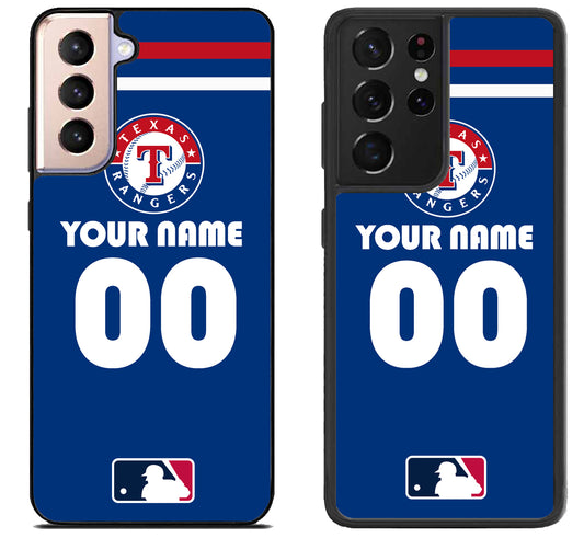 Custom Personalized Texas Rangers MLB Samsung Galaxy S21 | S21 FE | S21+ | S21 Ultra Case