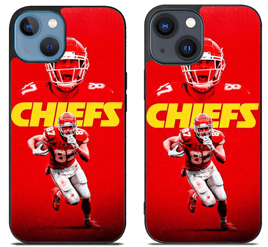 Travis kelce Kansas City Chiefs Background iPhone 15 | iPhone 15 Plus Case