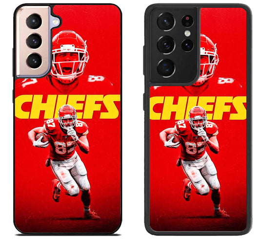 Travis kelce Kc Chiefs Background Samsung Galaxy S21 | S21 FE | S21+ | S21 Ultra Case