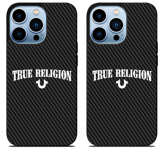 True Religion Logo Carbon iPhone 15 Pro | iPhone 15 Pro Max Case