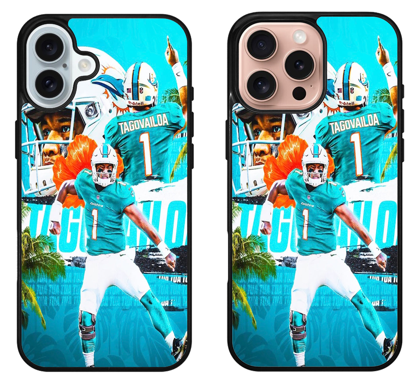 Tua Tagovailoa Miami Dolphins Collage iPhone 16 | 16 Plus | 16 Pro | 16 Pro Max Case