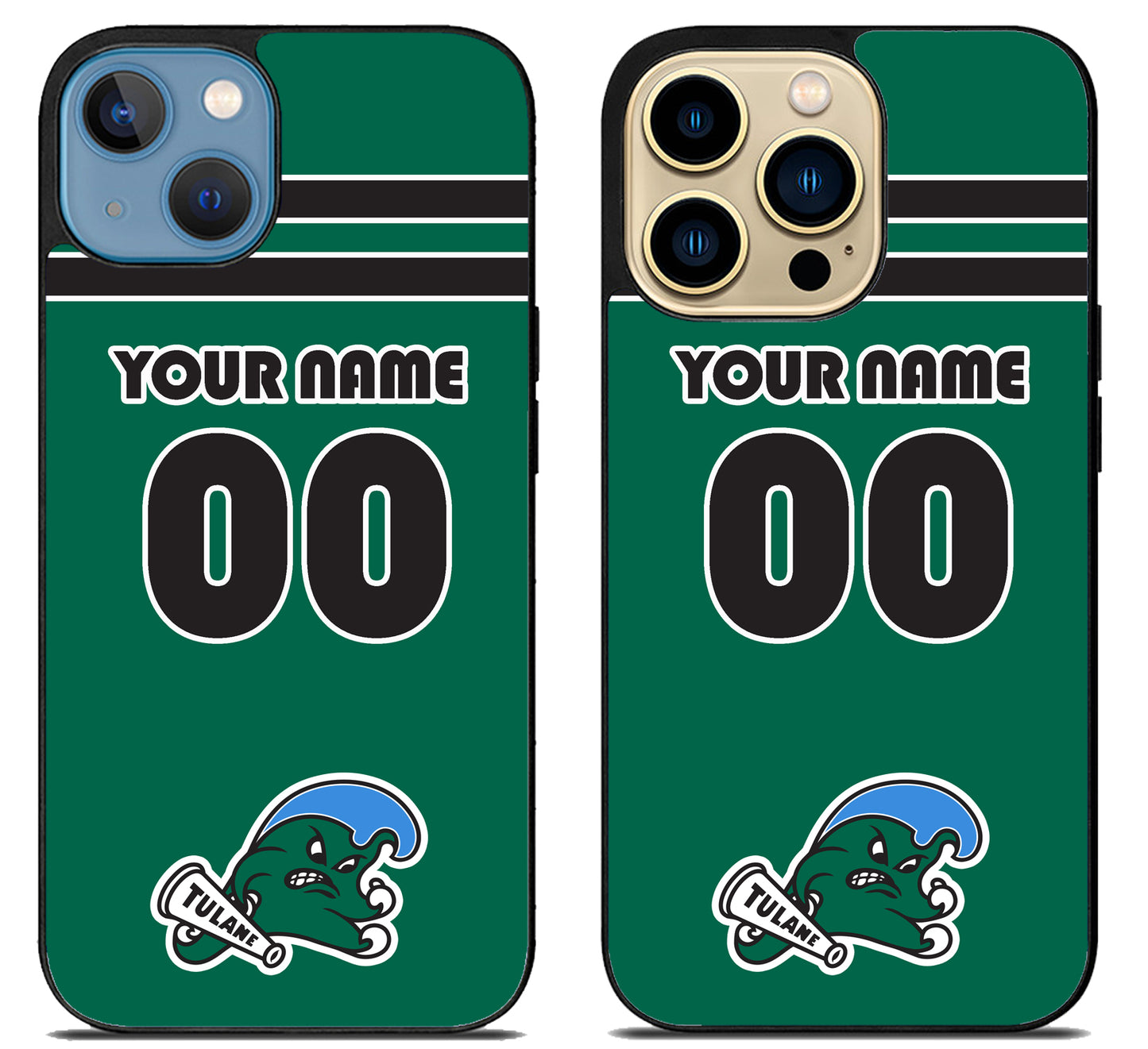 Custom Personalized Tulane Green Wave iPhone 14 | 14 Plus | 14 Pro | 14 Pro Max Case