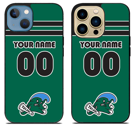 Custom Personalized Tulane Green Wave iPhone 14 | 14 Plus | 14 Pro | 14 Pro Max Case