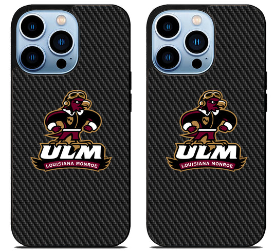 ULM Louisiana Monroe Warhawks Carbon iPhone 15 Pro | iPhone 15 Pro Max Case