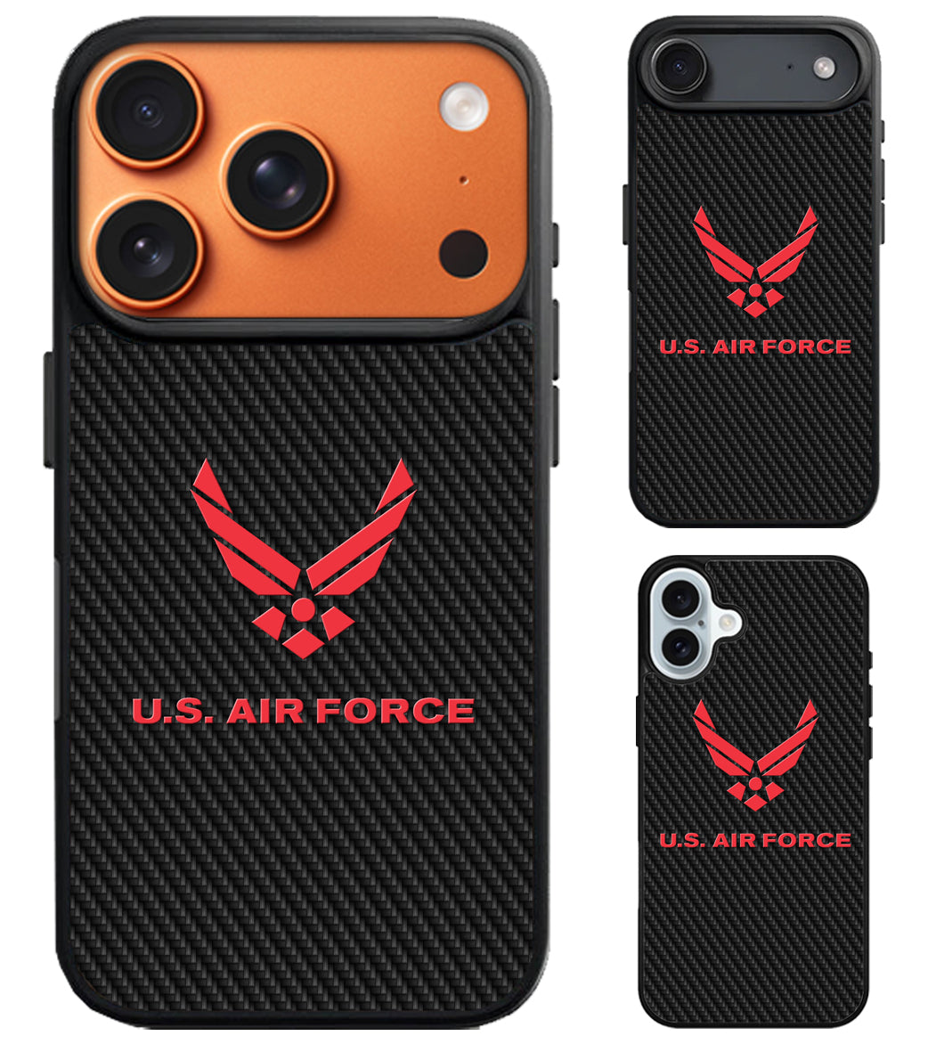 US Air Force Logo Carbon iPhone Air | iPhone 17 | 17 Pro | 17 Pro Max Case