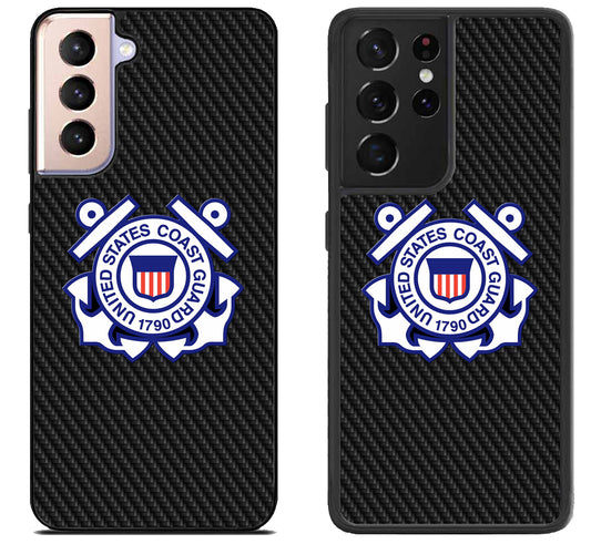 US Coast Guard Logo Carbon Samsung Galaxy S21 | S21 FE | S21+ | S21 Ultra Case