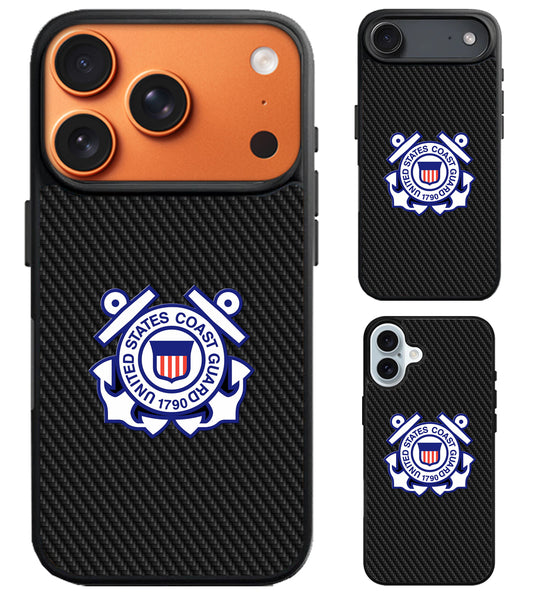 US Coast Guard Logo Carbon iPhone Air | iPhone 17 | 17 Pro | 17 Pro Max Case