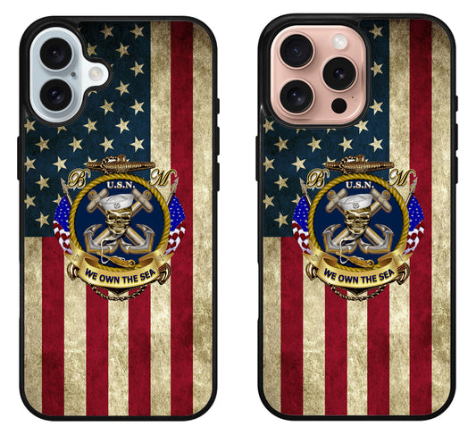 US Navy Military Flag iPhone 16 | 16 Plus | 16 Pro | 16 Pro Max Case