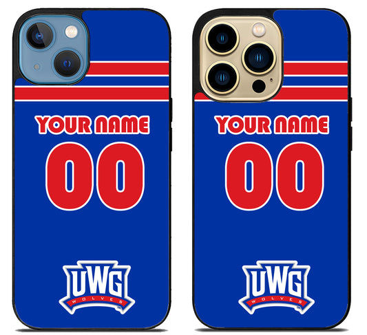 Custom Personalized University of West Georgia Wolves iPhone 14 | 14 Plus | 14 Pro | 14 Pro Max Case