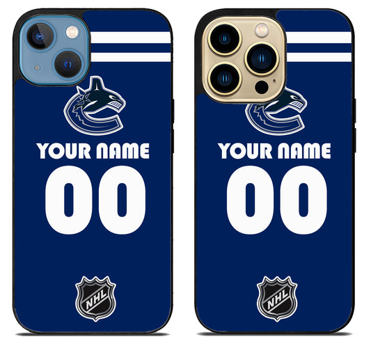 Custom Personalized Vancouver Canucks NHL iPhone 14 | 14 Plus | 14 Pro | 14 Pro Max Case