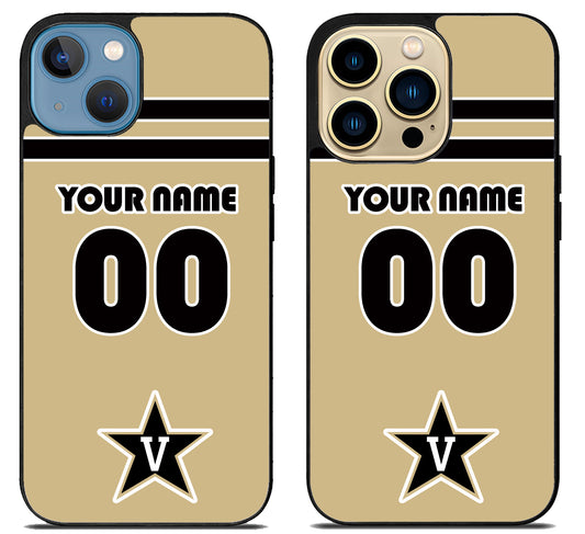 Custom Personalized Vanderbilt Commodores iPhone 14 | 14 Plus | 14 Pro | 14 Pro Max Case