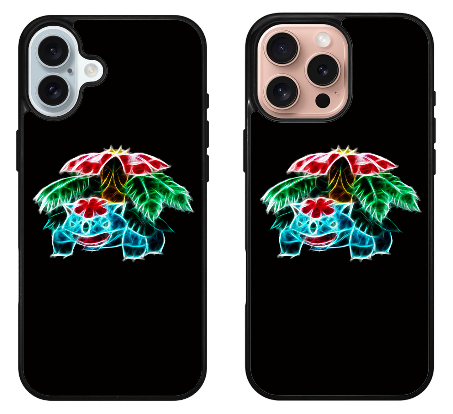 Venusaur Pokemon Black iPhone 16 | 16 Plus | 16 Pro | 16 Pro Max Case