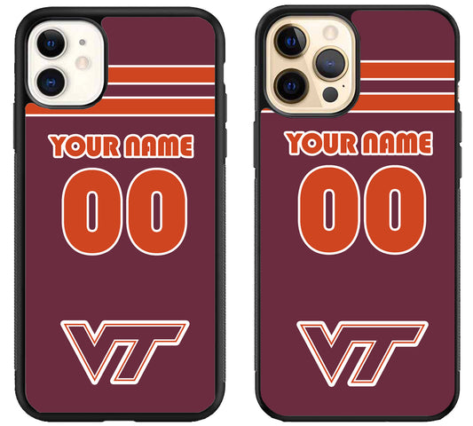Custom Personalized Virginia Tech Hokies iPhone 12 | 12 Mini | 12 Pro | 12 Pro Max Case
