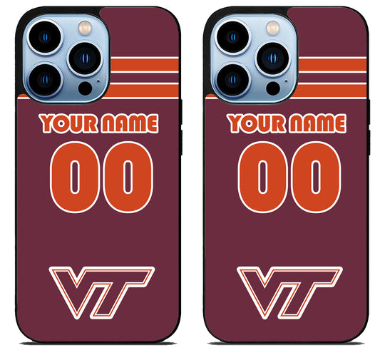 Custom Personalized Virginia Tech Hokies iPhone 15 Pro | iPhone 15 Pro Max Case