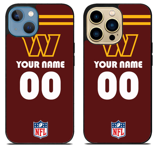 Custom Personalized Washington Commanders NFL iPhone 14 | 14 Plus | 14 Pro | 14 Pro Max Case