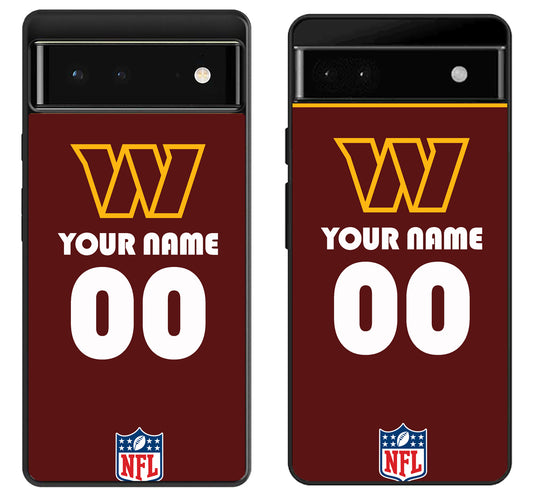 Custom Personalized Washington Commanders NFL Google Pixel 6 | 6A | 6 Pro Case