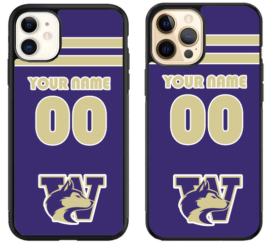 Custom Personalized Washington Huskies iPhone 12 | 12 Mini | 12 Pro | 12 Pro Max Case