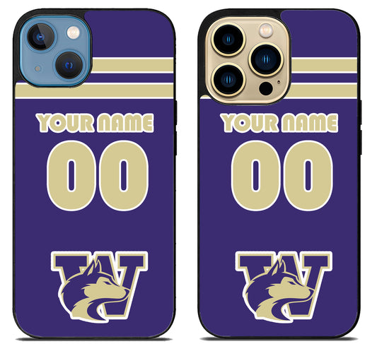 Custom Personalized Washington Huskies iPhone 14 | 14 Plus | 14 Pro | 14 Pro Max Case