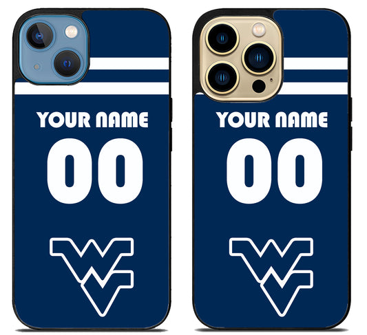 Custom Personalized West Virginia Mountaineers iPhone 14 | 14 Plus | 14 Pro | 14 Pro Max Case