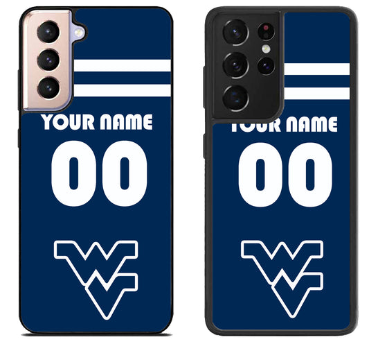 Custom Personalized West Virginia Mountaineers Samsung Galaxy S21 | S21 FE | S21+ | S21 Ultra Case
