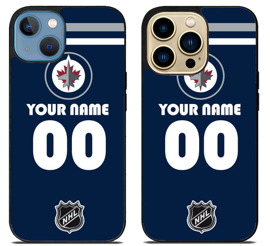 Custom Personalized Winnipeg Jets NHL iPhone 14 | 14 Plus | 14 Pro | 14 Pro Max Case