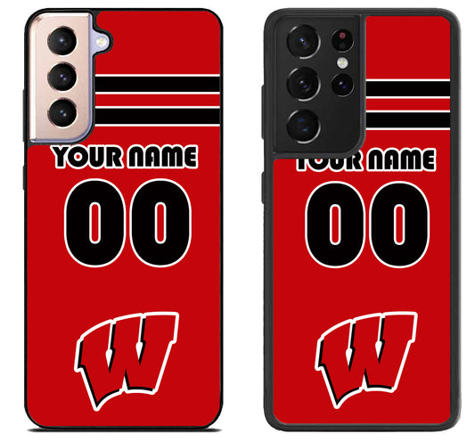 Custom Personalized Wisconsin Badgers Samsung Galaxy S21 | S21 FE | S21+ | S21 Ultra Case
