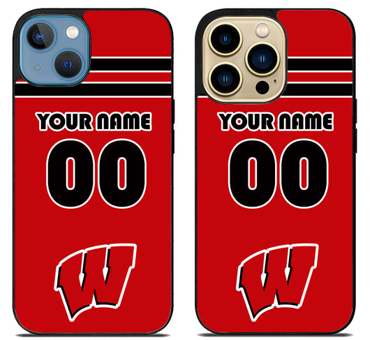 Custom Personalized Wisconsin Badgers iPhone 14 | 14 Plus | 14 Pro | 14 Pro Max Case