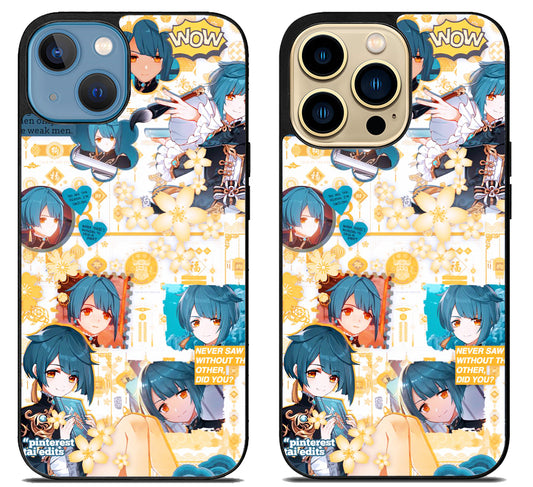 Xingqiu genshin impact Collage iPhone 14 | 14 Plus | 14 Pro | 14 Pro Max Case