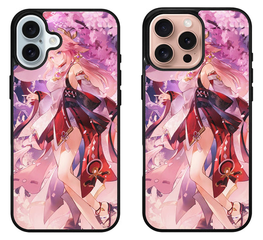 Yae Miko Genshin Impact Cute iPhone 16 | 16 Plus | 16 Pro | 16 Pro Max Case