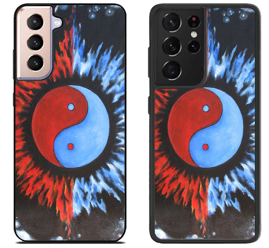 Yin Yang Sun And Moon Painted Samsung Galaxy S21 | S21 FE | S21+ | S21 Ultra Case