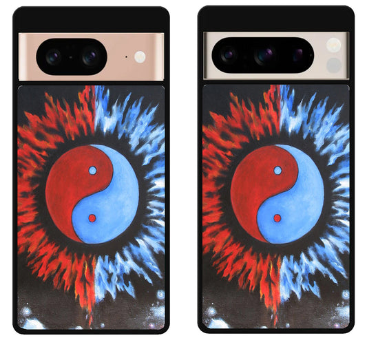 Yin Yang Sun And Moon Painted Google Pixel 8 | 8 Pro Case