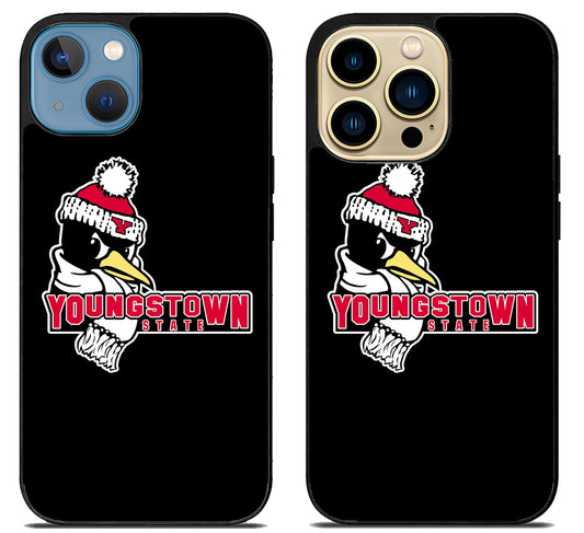 Youngstown State Penguins Black iPhone 14 | 14 Plus | 14 Pro | 14 Pro Max Case
