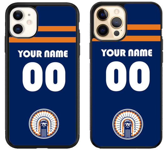 Custom Personalized illinois fighting chief illini iPhone 12 | 12 Mini | 12 Pro | 12 Pro Max Case