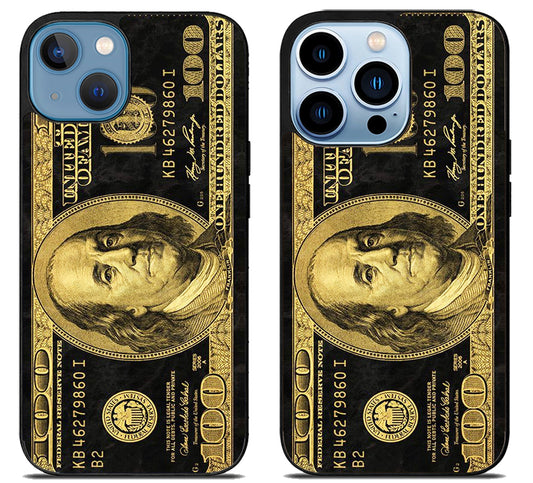 100 Dollar bill Black and Gold iPhone 13 | 13 Mini | 13 Pro | 13 Pro Max Case