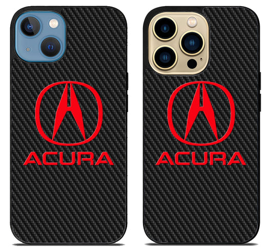 Acura Red Black Carbon iPhone 14 |  14 Plus | 14 Pro | 14 Pro Max Case