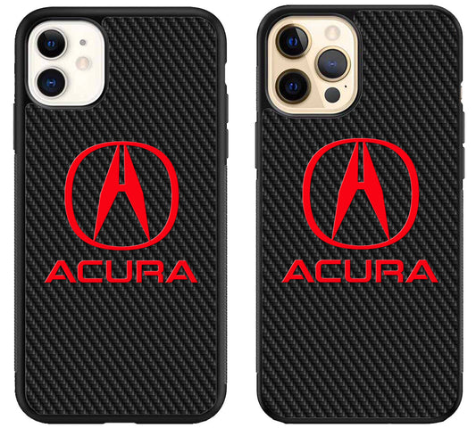 Acura Red Black Carbon iPhone 12 | 12 Mini | 12 Pro | 12 Pro Max