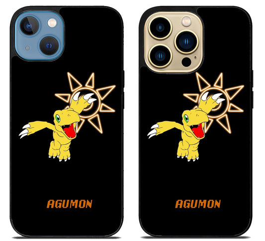 Agumon Digimon Black iPhone 14 | 14 Plus | 14 Pro | 14 Pro Max Case