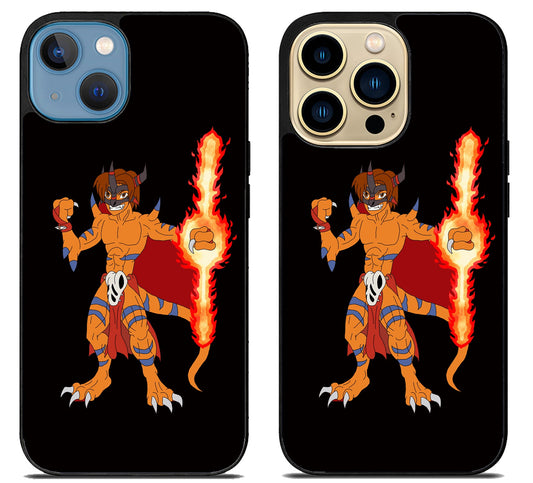 Agumon MetalGreymon Digimon Black iPhone 14 | 14 Plus | 14 Pro | 14 Pro Max Case