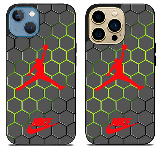 Air Jordan Nike Red Hexagon iPhone 14 | 14 Plus | 14 Pro | 14 Pro Max Case